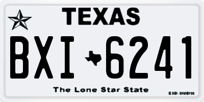 TX license plate BXI6241
