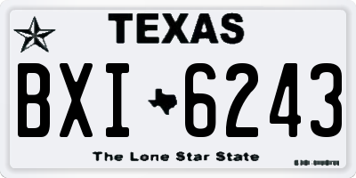 TX license plate BXI6243