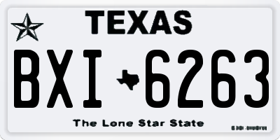 TX license plate BXI6263