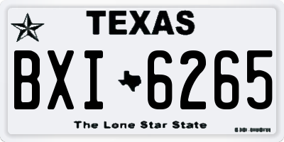 TX license plate BXI6265
