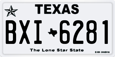 TX license plate BXI6281