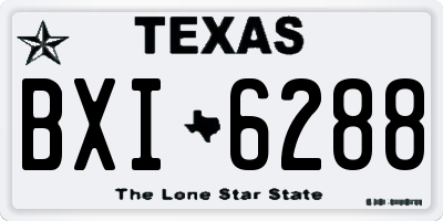 TX license plate BXI6288