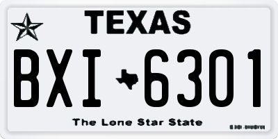 TX license plate BXI6301