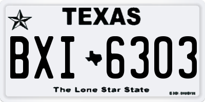 TX license plate BXI6303