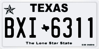 TX license plate BXI6311