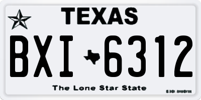 TX license plate BXI6312