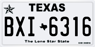 TX license plate BXI6316