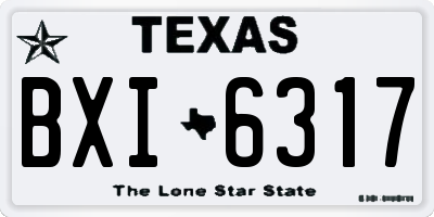 TX license plate BXI6317