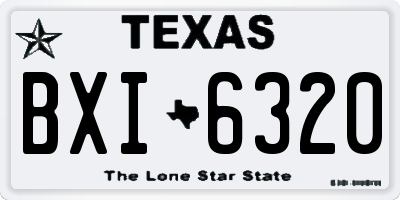 TX license plate BXI6320