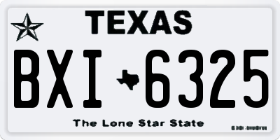 TX license plate BXI6325