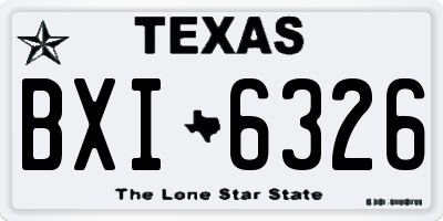TX license plate BXI6326