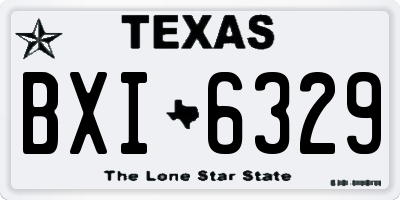 TX license plate BXI6329