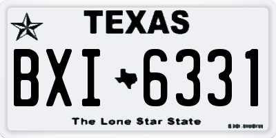 TX license plate BXI6331
