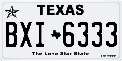 TX license plate BXI6333
