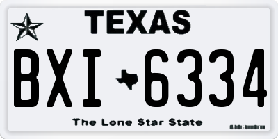 TX license plate BXI6334