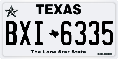 TX license plate BXI6335