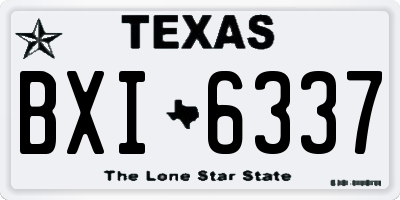 TX license plate BXI6337