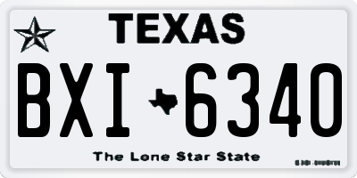 TX license plate BXI6340