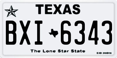 TX license plate BXI6343