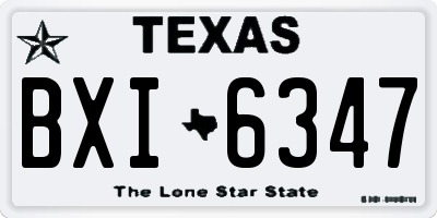 TX license plate BXI6347