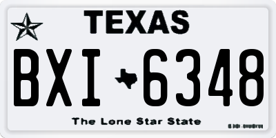 TX license plate BXI6348