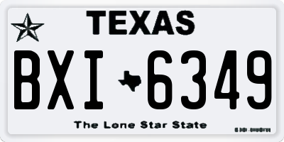 TX license plate BXI6349