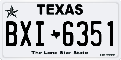 TX license plate BXI6351
