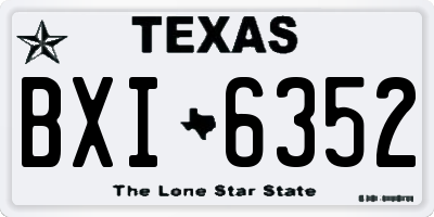 TX license plate BXI6352