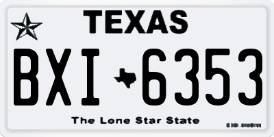 TX license plate BXI6353