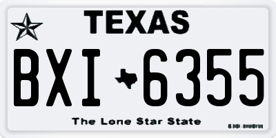TX license plate BXI6355