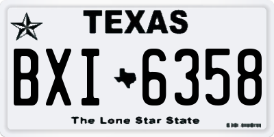 TX license plate BXI6358