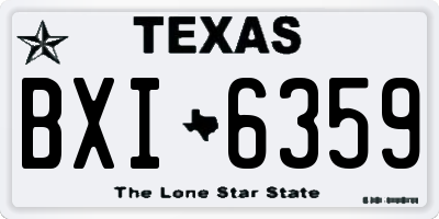 TX license plate BXI6359