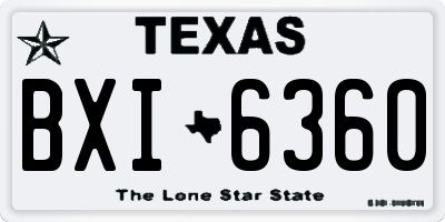 TX license plate BXI6360