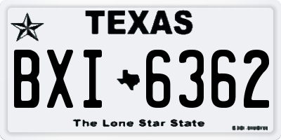 TX license plate BXI6362