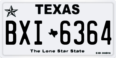 TX license plate BXI6364
