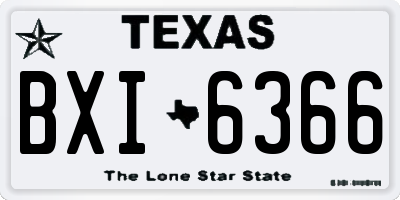 TX license plate BXI6366