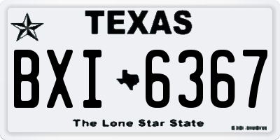 TX license plate BXI6367