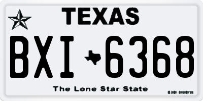 TX license plate BXI6368