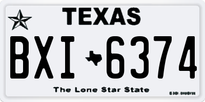 TX license plate BXI6374