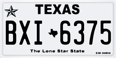 TX license plate BXI6375