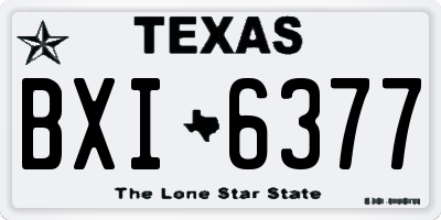 TX license plate BXI6377