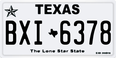 TX license plate BXI6378