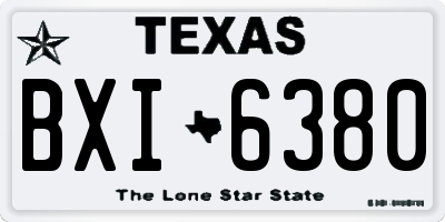 TX license plate BXI6380