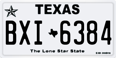 TX license plate BXI6384