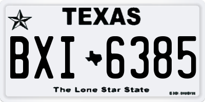 TX license plate BXI6385