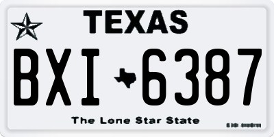 TX license plate BXI6387