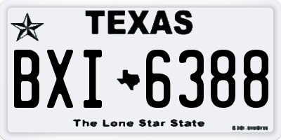 TX license plate BXI6388