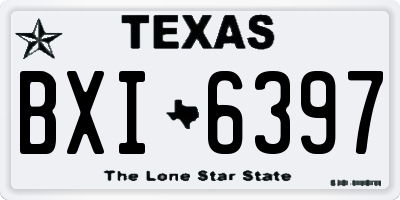 TX license plate BXI6397