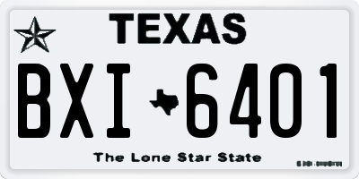 TX license plate BXI6401