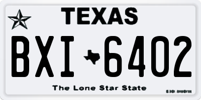 TX license plate BXI6402